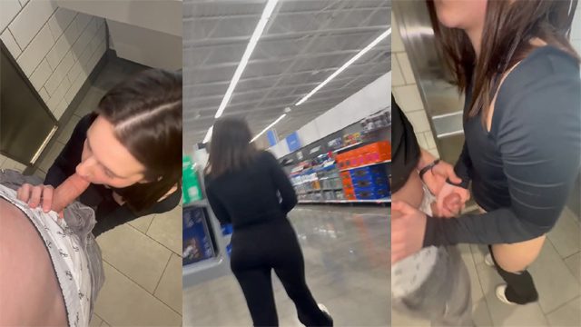 Cute Hot Girl Blowjob and Fuck in Public Washroom